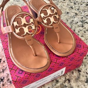 Tory Burch Tan Miller Sandals.